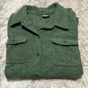 Eddie Bauer Green marl fast fleece women’s Button-Up FleeceShirt X-Large